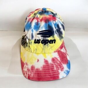 American Needle US Open‎ Tennis Tie Dye Baseball Hat Adjustable Cap Multi Color